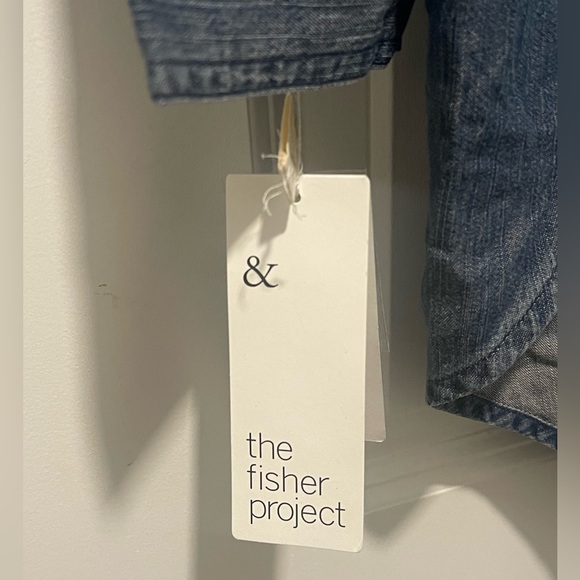 NWT The Fisher Project EILEEN FISHER Chambray Hi/Low Hem Denim Shirt Large $208 - Picture 8 of 13